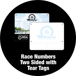 Picture of Race Numbers Two Sided with Tear Tags