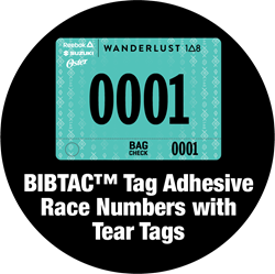 Picture of BIBTAC™ Tag Adhesive Race Numbers with Tear Tag