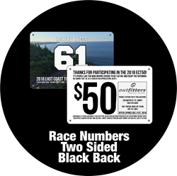 Picture of Race Numbers Two Sided Black Back