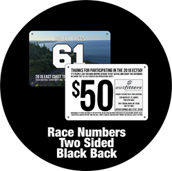 Show details for Race Numbers Two Sided Black Back